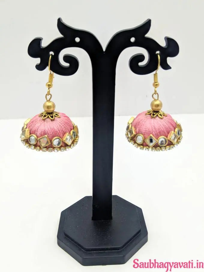 Silver And Pink Colour Designer Peacock Party Wear Stylish Earrings Gender:  Women at Best Price in New Delhi | The Buying House